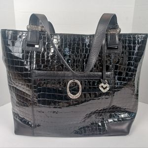 BRIGHTON BLACK PATENT LEATHER JETSON GO TOTE!